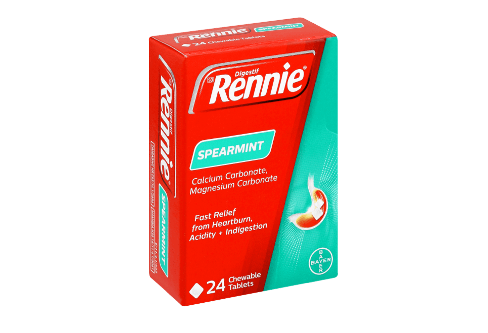 Rennie Spearmint for symptoms of acid reflux, heartburn and indigestion relief.